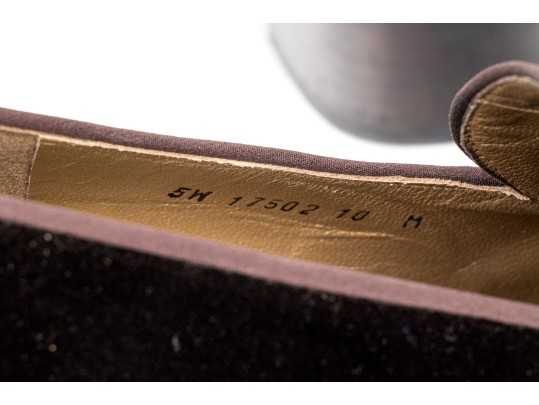 Collection Of Two Pairs Of Velvet Stuart Weitzman Tassel Loafers, Size 10