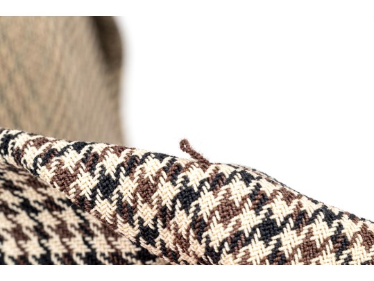 Giorgio Armani Classico Black, Brown And Tan Large Houndstooth Button Front Blazer, Size 42