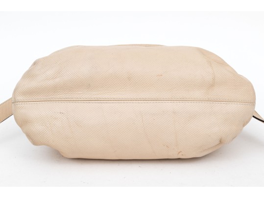 Bottega Veneta Ivory Leather Flap Style Shoulder Bag