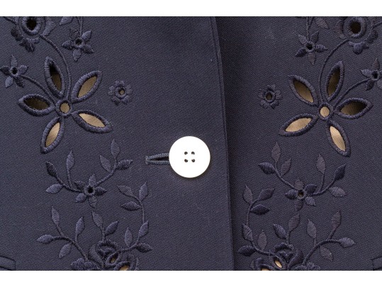 Escada Margaretha Ley Embroidered Collared Blazer, Size 40