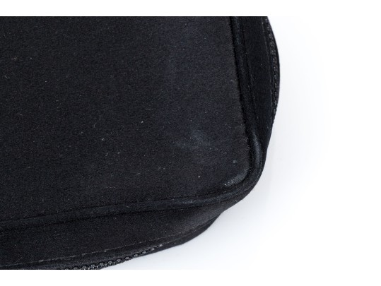 Prada Beautiful Black Silk Zip Top Cosmetics Bag, Authenticated