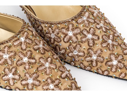 Haute Latitude Stunning Beaded And Embroidered Mules, Size 9