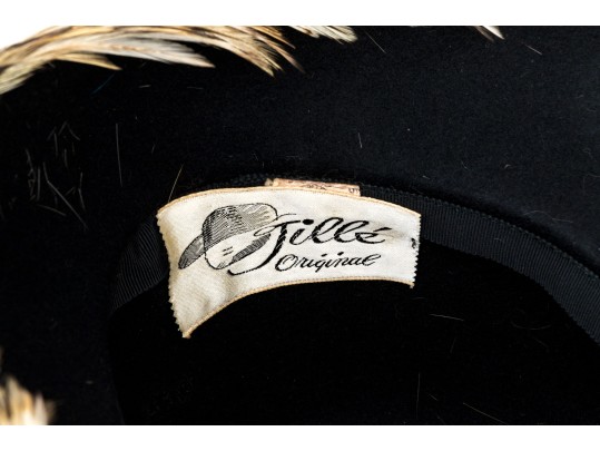 Jille Original Striking Vintage Brown Multi-toned Feather Hat