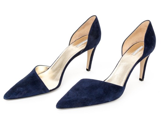 Giorgio Armani Fabulous Blue Suede Elegant Pumps, Size 41, New