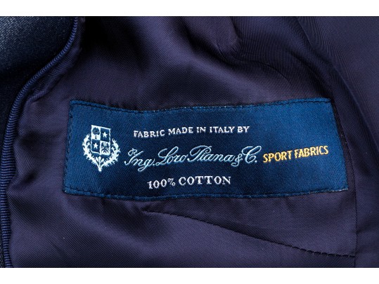 Loro Piana For Brooks Brothers Navy Blue Denim Style Button Front Blazer, Size 6