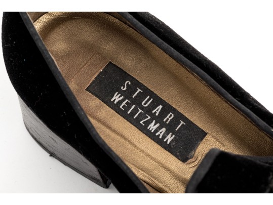 Collection Of Two Pairs Of Velvet Stuart Weitzman Tassel Loafers, Size 10