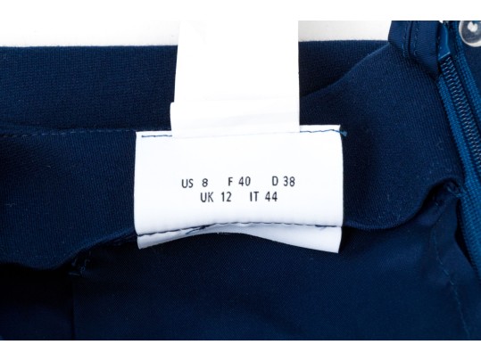 Akris Punto Blue Scalloped Motif Skirt And Top Coordinate Set, Size 8