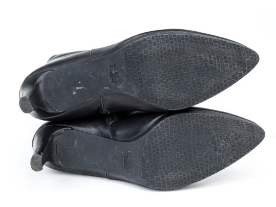 Collection Of Two Pairs Of Black Stuart Weitzman Boots, Leather And Suede, Size 10