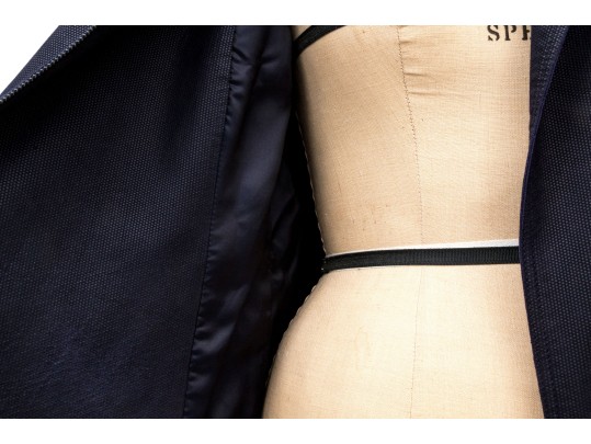 Akris Magnificent Navy Blue Fine Suede Moto Style Jacket, Size 10