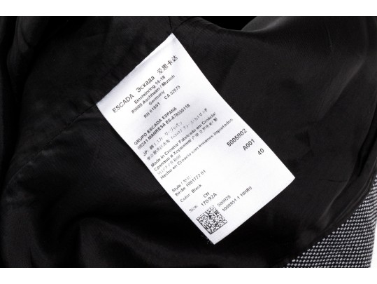 Escada Short Black And White Collared Blazer, Size 40