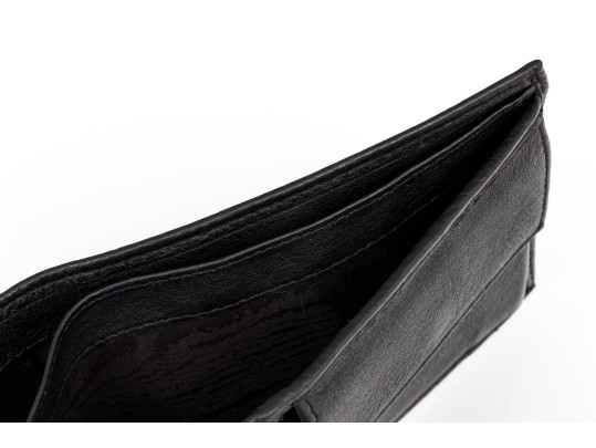 Prada Handsome Black Leather Billfold And Credit Card Holder, With Box