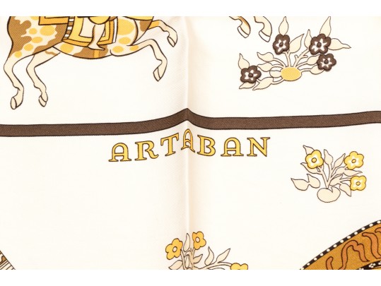 Hermes Magnificent Vintage Brown, Ivory And Gold 