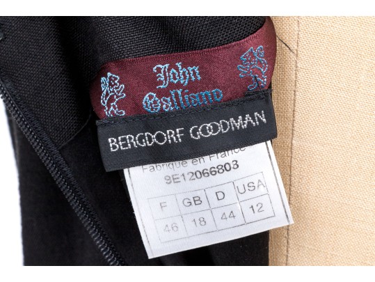 John Galliano Long Black Linen And Silk Tank Dress, Size 12