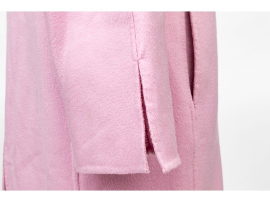 St. John Long Pink Wool Button Front Blazer/Coat, Size S