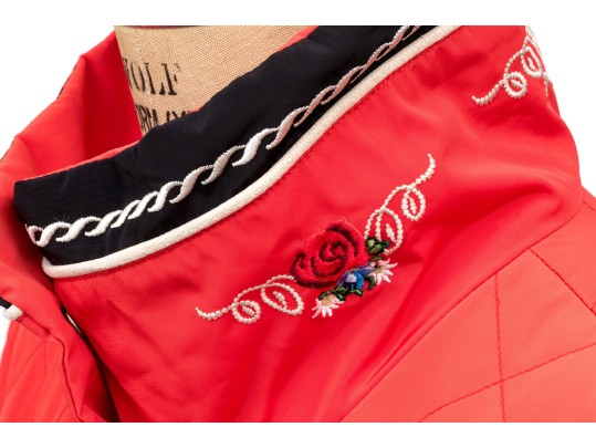 Bogner Red And Black Embroidered Zip Front Ski Jacket