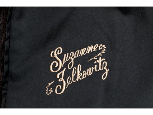 Striking Dark Brown Collared And Bellted Long Fur Coat