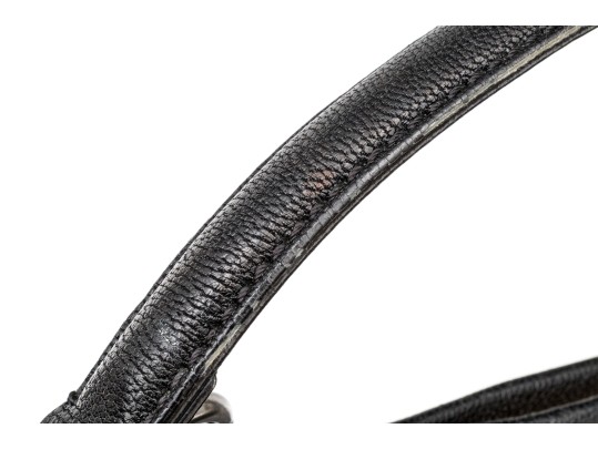 Fendi Extra Large Black Leather Twist Lock Top Handle Bag, With Strap