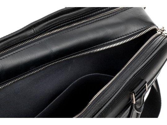Louis Vuitton Black Epi Leather Top Zip Top Handle Briefcase, With Strap, Authenticated