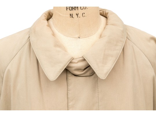 Giorgio Armani Classico Vintage Tan Oversized Belted Trench Coat, Size 42