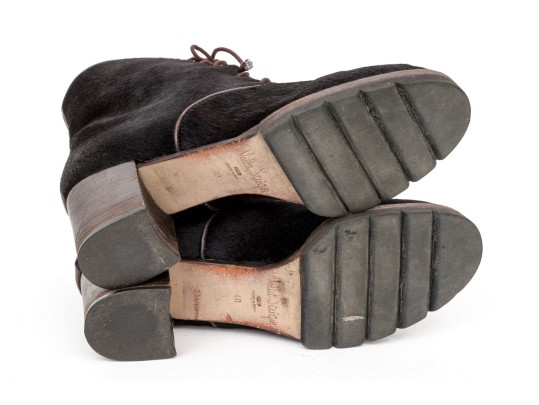 WSteiger Fun Pony Hair Lace Up Style Ankle Boots, Size 40