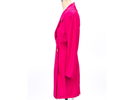 Myrene De Premonville, Paris Dark Pink Scarab Button Dress