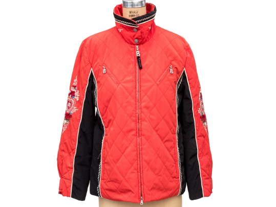 Bogner Red And Black Embroidered Zip Front Ski Jacket