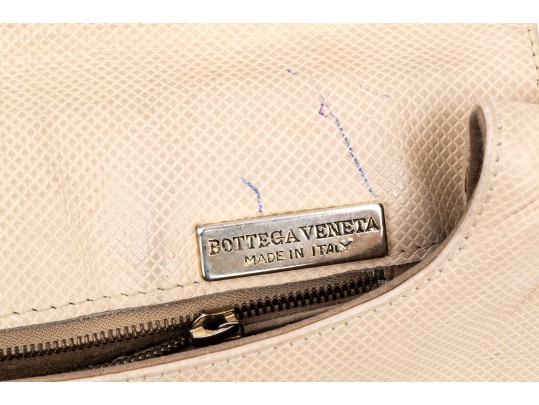 Bottega Veneta Ivory Leather Flap Style Shoulder Bag