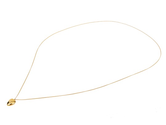 Tiffany & Co. 18k Yellow Gold Classic Vintage Opera Length Chain With Simple Heart Pendant, 1980