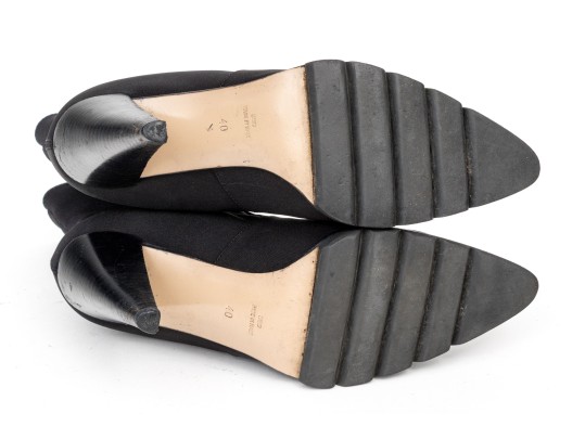 WSteiger Fabulous Hand Made Black Material Ankle Boots, Size 40