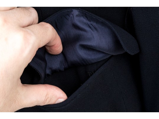 Donna Karan Vintage Classic Blue Wool Button Front Blazer, Size 8