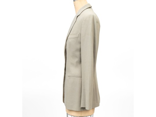 Giorgio Armani Vintage Black Label Tan Wool Button Front Blazer