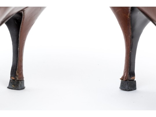 Prada Unique Brown Embroidered Leather Pumps, Size 41