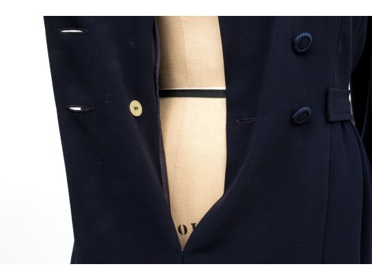 Razooks Soir Noir By Angelica Rueggeberg Blue Double Breasted Coat Dress, Size 38