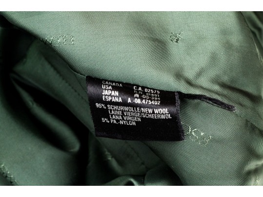 Escada Elements Green Tone Wool Button Front Blazer, Size 40