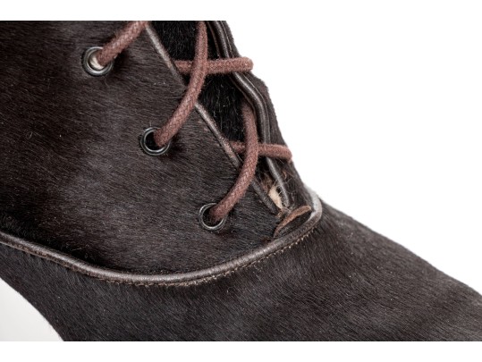 WSteiger Fun Pony Hair Lace Up Style Ankle Boots, Size 40