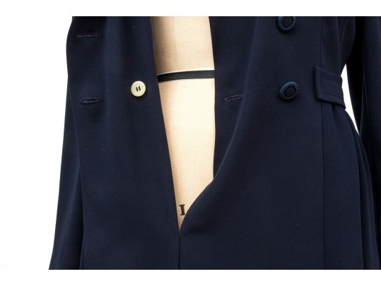 Razooks Soir Noir By Angelica Rueggeberg Blue Double Breasted Coat Dress, Size 38