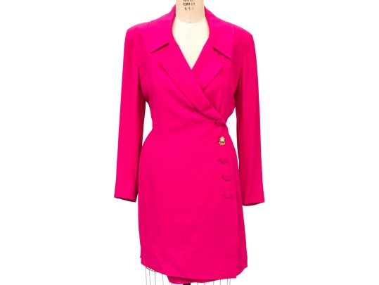 Myrene De Premonville, Paris Dark Pink Scarab Button Dress