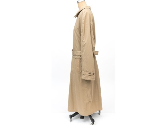 Giorgio Armani Classico Vintage Tan Oversized Belted Trench Coat, Size 42