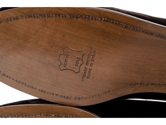 Collection Of Two Pairs Of Velvet Stuart Weitzman Tassel Loafers, Size 10