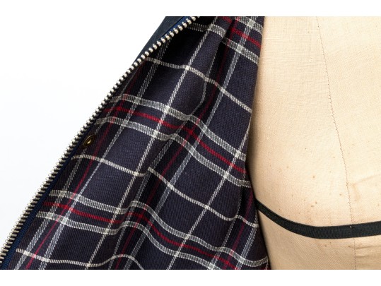 Barbour Fabulous Vintage Navy Blue Burghley Long Waxed Cotton Coat