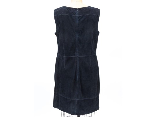 Hobbs, London Blue Suede Sleeveless Sheath Dress, Slze 10