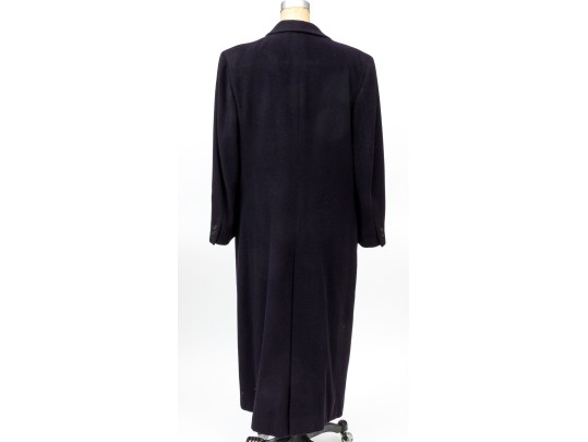 Louis For Women Vintage Blue Cashmere Double Breasted Oversized Long Overcoat, Size 44