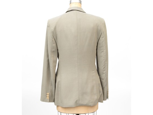 Giorgio Armani Vintage Black Label Tan Wool Button Front Blazer