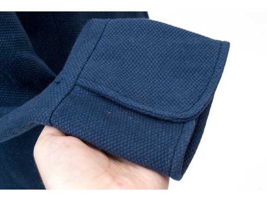 Alease Fisher Blue Cotton Bamboo Button Jacket And Dress Suit, Size 6