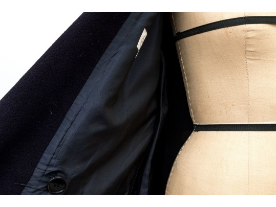 Louis For Women Vintage Blue Cashmere Double Breasted Oversized Long Overcoat, Size 44