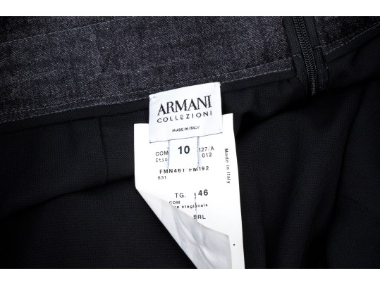 Collection Of Two Assorted Armani Collezioni Grey And Black Toned Skirts