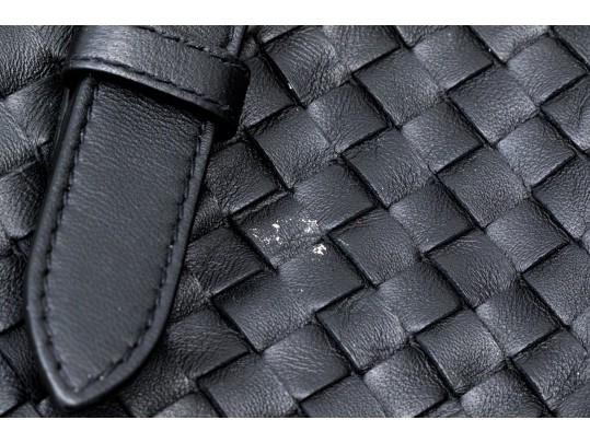 Bottega Veneta Fabulous Ultra Large Black Woven Leather Tote Bag, With Mirror