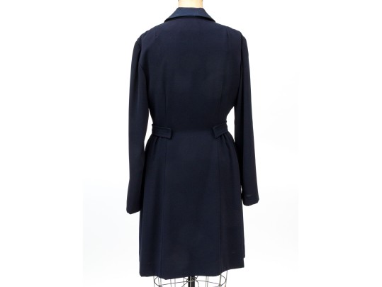 Razooks Soir Noir By Angelica Rueggeberg Blue Double Breasted Coat Dress, Size 38