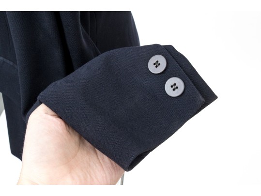 Donna Karan Vintage Classic Blue Wool Button Front Blazer, Size 8