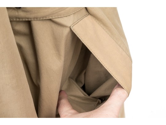 Giorgio Armani Classico Vintage Tan Oversized Belted Trench Coat, Size 42